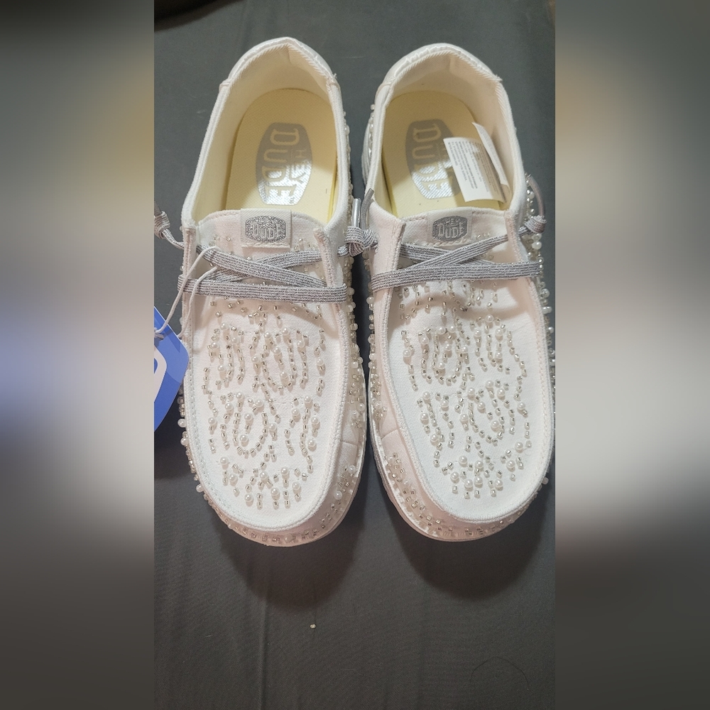 Hey Dude Silver Bridal Shoes